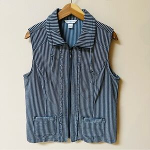 Christopher & Banks Navy Striped Vest